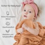 momcozy Baby Pucktuch, Mulltuch 120 x 120cm 4er Set, Mullwindeln aus Baumwolle und Bambus, Bio-Baumwolle Pucktuch Wickeltuch Baby Swaddle Blanket – Bild 5