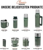 Stanley Classic Legendary Bottle Hammertone Green - Edelstahl Thermosflasche - BPA-frei -  Spülmaschinenfest - Deckel dient als Becher – Bild 7