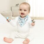 Lekebaby Baby Dreieckstuch 8er Lätzchen Halstücher Saugfähig Weich Baumwolle mit Druckknöpfen für Jungen und Mädchen – Bild 2
