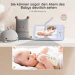 BOIFUN Babyphone mit Kamera 1080P, 5" Babyphone Video, PTZ 355°, Bewegungs- und Geräuscherkennung, Temperatur- und Luftfeuchtigkeitsüberwachung, unterstützt Mobile App Steuerung – Bild 5