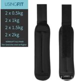 USINGFIT gewichtsmanschetten fuss Gewichte für Beine und Arme 2 * 0,5Kg / 2 * 1Kg / 2 * 1,5Kg / 2 * 2Kg Gewicht Hand Ankle Weights Set Fitness fussgewichte Handgelenk fussgewichte handgewichte – Bild 2