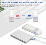 Suright, LED Nachtlicht mit Bewegungsmelder, Aufladbar USB 12LED Nachtlampe mit 3 Modi (AUTO/EIN/AUS), LED Schranklicht für Kinderzimmer, Schlafzimme, Badezimmer, Gang, Treppe, Küche, 4000K Warmweiss – Bild 7