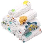 ABirdon 10 Stück Baby Musselin Waschlappen, Bio-Baumwolle Weiche Baby Handtücher, Baby Gesicht Handtuch, Mehrzweck Baby Gesichtstüche für Jungen und Mädchen, 30x30 cm – Bild 8