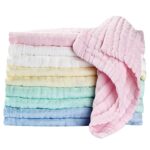 koo-dib, Baby Musselin Waschlappen tuch Baby Mullwindeln Spucktücher baby-Handtücher Weiche Neugeborene Baby Gesichtstücher Saugfähig Junge Mädchen Sabberlätzchen Baby 10 Stück 25x25 cm Koo-dib lätzchen Baby