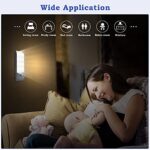 Suright, LED Nachtlicht mit Bewegungsmelder, Aufladbar USB 12LED Nachtlampe mit 3 Modi (AUTO/EIN/AUS), LED Schranklicht für Kinderzimmer, Schlafzimme, Badezimmer, Gang, Treppe, Küche, 4000K Warmweiss – Bild 5