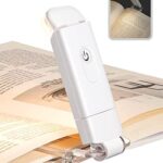 dewenwils Leselampe Buch Klemme, USB Wiederaufladbare Klemmleuchte für Lesen im Bett, 2 Helligkeitsstufen Leselicht, Warmweisses Buchlampe, Geschenk