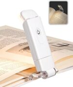 dewenwils Leselampe Buch Klemme, USB Wiederaufladbare Klemmleuchte für Lesen im Bett, 2 Helligkeitsstufen Leselicht, Warmweisses Buchlampe, Geschenk