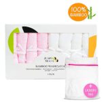 JM Bambus Baby Waschlappen, Waschlappen Kinder Set, 25x25cm, Weiche Baby Gesichtstücher Für Sensible Haut, Baby Waschlappen mit ein Wäschesack – Bild 9