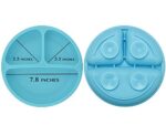 PandaEar Silikon Baby Teller Rutschfest Kinder Tischset mit Saugnäpfen, Geteilte Standfeste Babyteller Kleinkind Teller, BPA-Frei - 3er Pack, Spülmaschinen und MikrowellenFest, Blau Grün Gelb – Bild 2