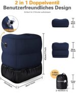 Sunany Aufblasbares Fussstützen kissen für Reisen, Kinder, Erwachsene, Flugzeug Reisekissen, höhenverstellbar, für Kinder zum Schlafen auf Reisen, geeignet für Büro, Zuhause und jede Reise – Bild 4