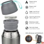 Milu® Thermobehälter 450, 650ml, 800ml | Edelstahl Warmhaltebehälter | Essensbehälter | Speisegefäss Babynahrung | Essen warmhalten Behälter | Thermo Lunchbox | Müsli to go – Bild 2