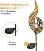 Gadgy Solarlampen für aussen Garten 2er Set, Wasserdichte Solar Leuchten Garten als Garten Deko draussen, LED Laternen für draussen, Gartenleuchten solar [Energieklasse A] – Bild 8