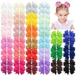 choicbaby, 60pcs 3 Zoll Baby Mädchen Haarschleifen Krokodilklemmen Grosgrain Band Windrad Haarspangen für Babys Kinder Kleinkinder Teenager Geschenke in Paaren