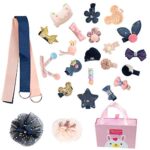 Comius Kinder Schleife und Haargummis Set, 36 Stücke Nette Baby Mädchen Kinder Haarbögen Haarclip für Kinder Geburtstagsgeschenk Kindertagsgeschenk ((Ivory + Navy)) – Bild 6
