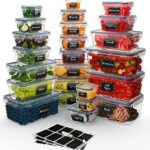 Chef's Path 32 teiliges Set Aufbewahrungsbox Küche (16 Vorratsbehälter + 16 Deckel) & 48 tlg Vorratdosen mit Deckel (24 Deckel + 24 Behälter)- BPA-Frei Luftdichte Vorratsdosen mit Deckel, Ideal vorratsdosen luftdicht Für Küche Aufbewahrung & Organisation