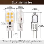 DiCUNO G4 LED Lampe, kaltweiss 6000K & Warmweiss 3000k, 1.5W ersetzt 15-20W, 12V Glühlampe 180LM, nicht dimmbar, kein Flickern, LED Stiftsockellampe, kleine Birne,10er-Set – Bild 2