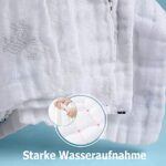 koo-dib, Baby Musselin Waschlappen tuch Baby Mullwindeln Spucktücher baby-Handtücher Weiche Neugeborene Baby Gesichtstücher Saugfähig Junge Mädchen Sabberlätzchen Baby 10 Stück 25x25 cm Koo-dib lätzchen Baby – Bild 7