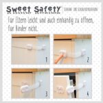 Sweet Safety® Baby Schubladensicherungen, Bombenfest, TÜV geprüfte Kindersicherung für Möbel, 6 Stück – Bild 5