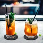 Glowbal Filz Untersetzer rund für Gläser 12er Set, Design Glasuntersetzer in dunkelgrau für Getränke, Bar, Tassen, Glas - Tischuntersetzer Filzuntersetzer – Bild 3