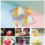 Miaowoof Mini Eiswürfelform Bälle, Runde Eiswürfelbehälter für Gefrierschrank Kreis, Eis, Cocktail, Whiskey, Tee, Kaffee, 1,2in x 99 Stück (3 Eiswürfelschalen & Eisbehälter & Eiszange) – Bild 6