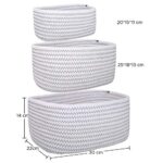 La Jolíe Muse Korb Aufbewahrung, Aufbewahrungskorb 3er-Set, Wickelkommode Organizer, 30cm Baumwollseil Storage Baskets Mehrzweck Organisations Behälter – Bild 5