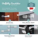BEARTOP Kindersicherung Schrank, Schranksicherung Baby, Schrankschloss, BPA-frei, Einstellbare Länge, Starker Halt, 3cm-12cm, Weiss – Bild 3