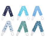 YOOFOSS Schnullerkette 6er Pack Baumwolle Baby Schnullerband Nuckelketten Junge Mädchen Schnullerketten für Schnur mit Clips Tupfen – Bild 5
