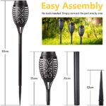 Geemoo, Solarleuchten für Aussen Garten, Geemoo Solar Fackel Gartenfackeln mit Realistischer Flammeneffekt, Wasserdicht Solarlampe für Aussen, Hinterhöfe, Gärten, Rasen Beleuchtung (Warmweiss) – Bild 6