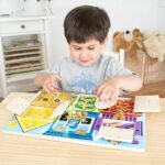 Melissa & Doug Holz Lernspielzeug Motorikbrett zum Verriegeln | Motorik Spielzeug für die Vorschule | Activity Board Kinder – Bild 4