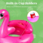JOYIN Aufblasbare Flamingo Luftmatratze, Pool Float, Schwimmen Floss, Strand Schwimmbad Spielzeug, Aufblasbarer Schwebebett für Erwachsene & Kinder mit 2 Getränkehaltern und Kopfstütze – Bild 5