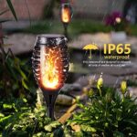 Geemoo, Solarleuchten für Aussen Garten, Geemoo Solar Fackel Gartenfackeln mit Realistischer Flammeneffekt, Wasserdicht Solarlampe für Aussen, Hinterhöfe, Gärten, Rasen Beleuchtung (Warmweiss) – Bild 2
