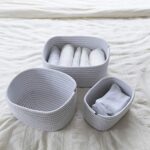 La Jolíe Muse Korb Aufbewahrung, Aufbewahrungskorb 3er-Set, Wickelkommode Organizer, 30cm Baumwollseil Storage Baskets Mehrzweck Organisations Behälter – Bild 2