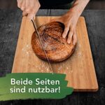 Loco Bird massives Bambus Schneidebrett mit Saftrille, 44,8x30x2 cm grosses Holz-Brett für die Küche, XXL Tranchierbrett, Antibakterielles Holzbrett – Bild 7