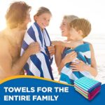 Ben Kaufman buntes gestreiftes Strand- und Pool-Handtuch – grosses Baumwollhandtuch – weich und saugfähig – verschiedene Farben – 81,3 x 157,5 cm – 4 Stück – Bild 6