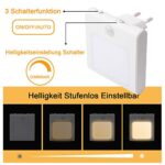 JOKBEN, LED Nachtlicht Steckdose mit Bewegungsmelder, Steckdosenlicht Helligkeit Stufenlos Einstellbar Orientierungslicht mit Auto, On, Off Schalter für Kinderzimmer,Treppenhaus, Flur – Bild 2