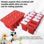 DEHUB Eisformen Silikon, Ice Lolly Moulds Popsicle Formen Set,BPA Frei EIS am stiel Formen FDA-Zertifiziert Lebensmittelqualität Silikon-EIS-Pop-Hersteller,Ice Lolly Mold mit Sticks und Tropfschutz – Bild 2
