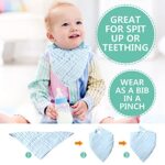 koo-dib, Baby Musselin Waschlappen tuch Baby Mullwindeln Spucktücher baby-Handtücher Weiche Neugeborene Baby Gesichtstücher Saugfähig Junge Mädchen Sabberlätzchen Baby 10 Stück 25x25 cm Koo-dib lätzchen Baby – Bild 3