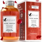 Eclat Skincare, Reines Rosenwasser für Gesicht, Haut & Haar, Bio-Rosenwasser Toner aus handgeernteten frischen bulgarischen Rosen für empfindliche Haut, Natürliches Gesichtswasser, nährend, feuchtigkeitsspendend