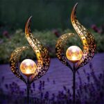Gadgy Solarlampen für aussen Garten 2er Set, Wasserdichte Solar Leuchten Garten als Garten Deko draussen, LED Laternen für draussen, Gartenleuchten solar [Energieklasse A] – Bild 9