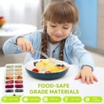 Airabc, 4er Pack Eiswürfelform Silikon Mit Deckelm, Platzsparend und stapelbar Ice Tray Ice Cube, LFGB Zertifiziert und BPA Frei Quadratische Eiswürfelschalen einfach Herauszunehmen – Bild 3