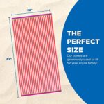 Ben Kaufman buntes gestreiftes Strand- und Pool-Handtuch – grosses Baumwollhandtuch – weich und saugfähig – verschiedene Farben – 81,3 x 157,5 cm – 4 Stück – Bild 2