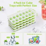 DOQAUS Eiswürfelform Silikon Eiswürfelbehälter Mit Deckel & Stapelbar [LFGB-Zertifiziert & BPA-Frei] Babybrei Einfrieren Behälter 56 Eiswürfel für Babybrei, Whisk, Fruity 4 PACK Eiswürfel Maker – Bild 5