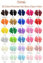 choicbaby, 60pcs 3 Zoll Baby Mädchen Haarschleifen Krokodilklemmen Grosgrain Band Windrad Haarspangen für Babys Kinder Kleinkinder Teenager Geschenke in Paaren – Bild 4
