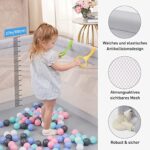 Dripex Laufstall Baby, Laufgitter Absperrgitter mit atmungsaktivem Netz Schutzgitter Krabbelgitter für Kinder, Sicherheitsspielplatz – Bild 3