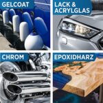Prinox® Polierpaste mit Tuch – Für Acryl, Harz, Lack, Chrom & Kunststoff – Entfernt Kratzer & Mattierungen – Bild 2