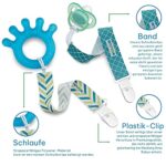 Enovoe Schnullerclip von, 6er Pack Schnullerclips, Stylischer Beissring Schnullerhalter für Baby Jungen und Mädchen – Bild 5