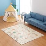 Gupamiga, Spielmatte Baby Krabbelmatte Faltbarer, BabyTeppich Spielteppich Ungiftig XPE-Schaumboden Rutschfest Beidseitig Tragbar Wasserdicht (145 x 193 x 1 cm) – Bild 8