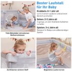 Dripex Laufstall Baby, Laufgitter Absperrgitter mit atmungsaktivem Netz Schutzgitter Krabbelgitter für Kinder, Sicherheitsspielplatz – Bild 2