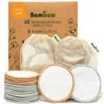 Bambaw, Wiederverwendbare Wattepads mit 2 Aufbewahrungs und Waschbeutel