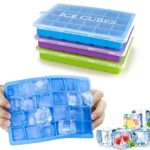 Morfone Eiswürfelform, 3 Stück Eiswürfelbehälter, Eiswürfelbehälter mit Deckel, Eiswürfelform Silikon, BPA-frei, LFGB Zertifiziert, 24-Fach, für Babybrei Enfrieren, Gekühlte Getränke und Whisky